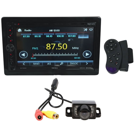 NESA NS-705NHB Bundle: 7 Inch 2-Din Car DVD Player with Bluetooth GPS Android PhoneLink, Rockville RBC1 Rear View Backup Camera 170 Degree Waterproof, 2-items