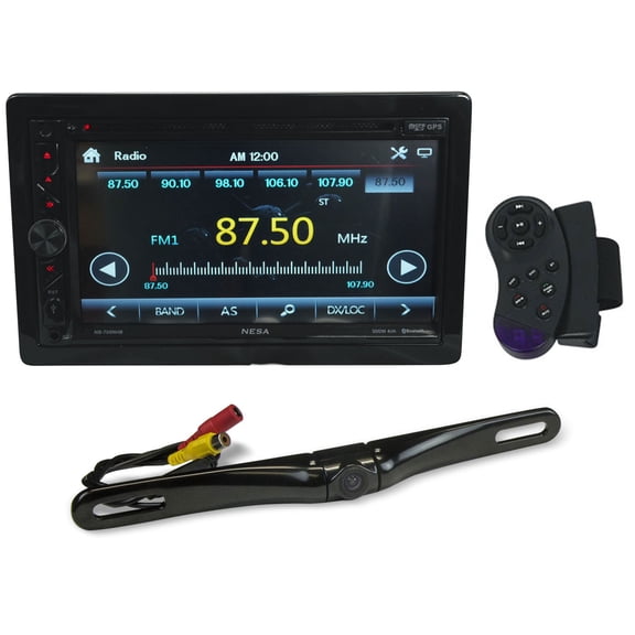 NESA NS-705NHB Bundle: 7 Inch 2 Din Car Stereo DVD Player Bluetooth GPS Android PhoneLink, Rockville RBC5B License Plate Backup Camera Night Vision, 2-items