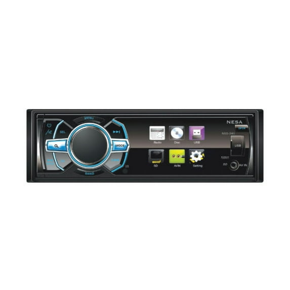 NESA NSD345B 3.4 in. TFTLCD Car In-Dash Unit, Bluetooth, USB/SD Support, 52 X 4 Max Power Output