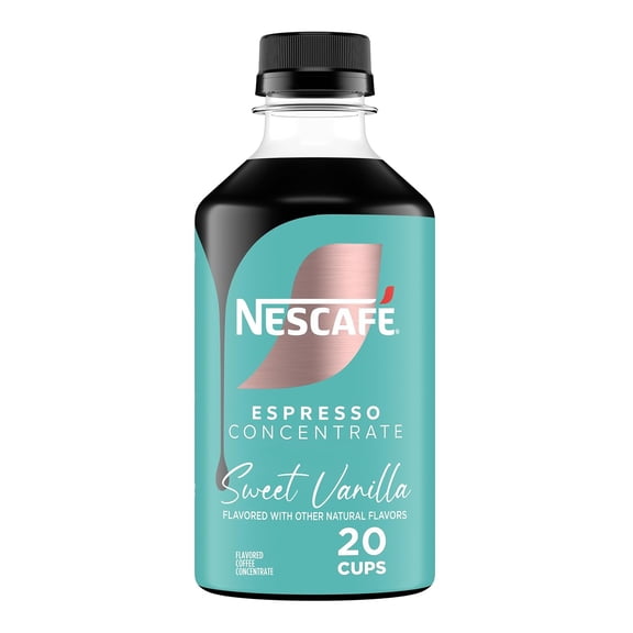 NESCAF Espresso Concentrate, Instant Espresso Iced Coffee, Sweet Vanilla, 1 Bottle (10 Fl Oz)