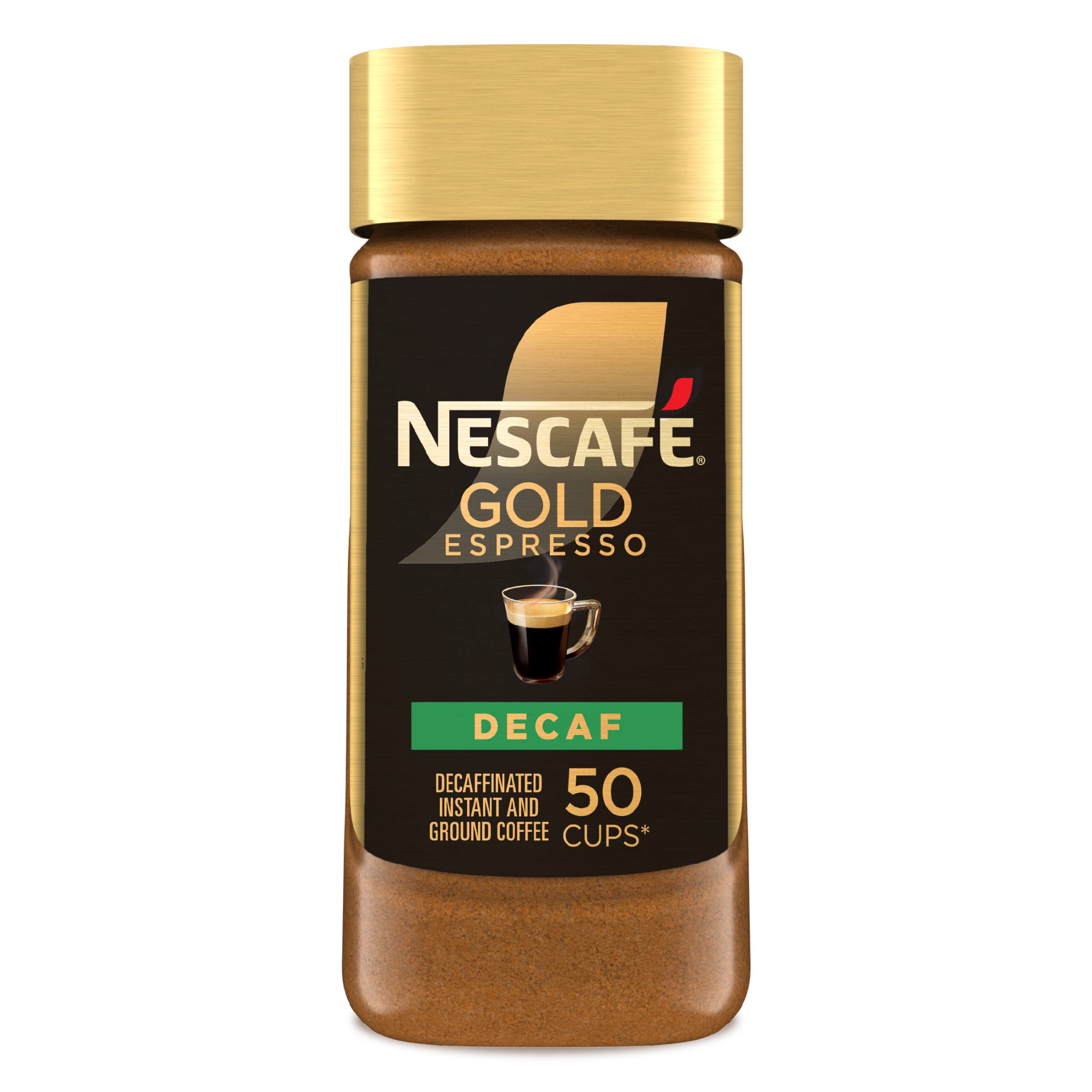 NESCAF Gold Instant Espresso Powder, Decaf Instant Coffee, Coffee Essentials, 50 Cups 3.17 oz
