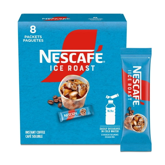 NESCAF Ice Roast, Instant Iced Coffee, 8 Packets