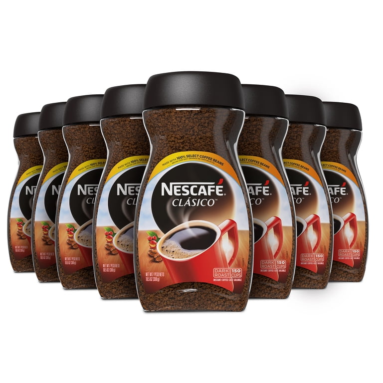 Nescafé Clásico Dark Roast Instant Coffee, 10.5 oz, 8 Pack Box