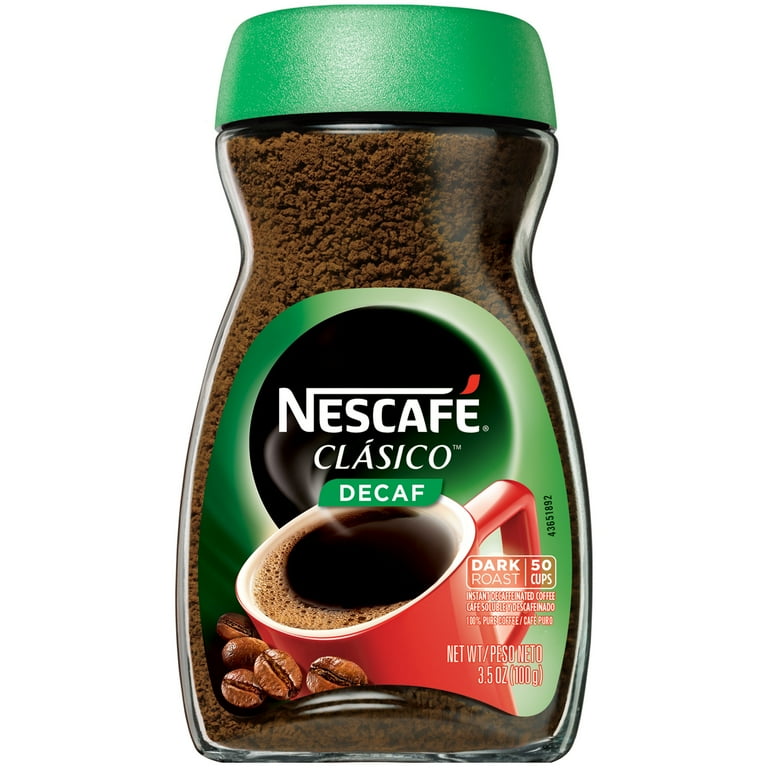 NESCAFE CLASICO Decaf, Dark Roast Instant Coffee, oz