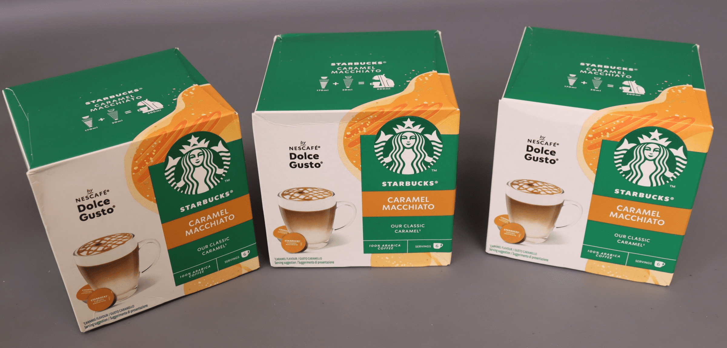 NESCAFE DOLCE GUSTO Starbucks Caramel Macchiato Coffee Pods x12 (Pack of 3, Total 36 Pods)