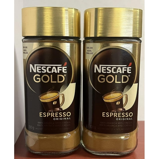 NESCAFE Gold Espresso Instant Coffee, 100g/3.5oz, Jar (2 Pack