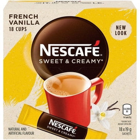 NESCAFE Sweet & Creamy French Vanilla, Instant Coffee Sachets, 18x19g