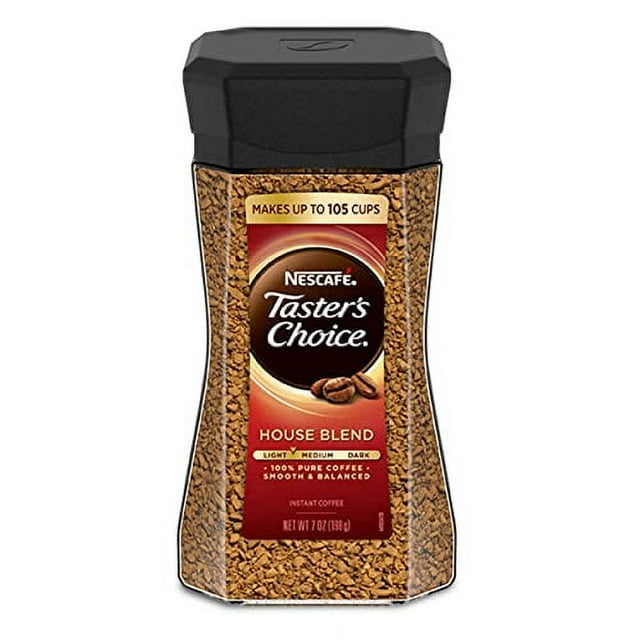 NESCAFE TASTER'S CHOICE House Blend Medium Light Roast Instant Coffee 7 oz. Jar