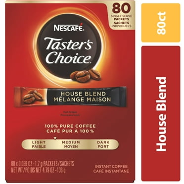 NESCAFE Taster's Choice Medium Light Roast Instant Coffee, 80 Packets