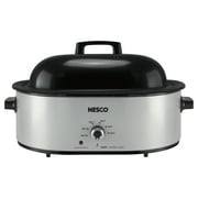 NESCO 18-Qt. 1,450-Watt Roaster with Porcelain Cookwell, Silver