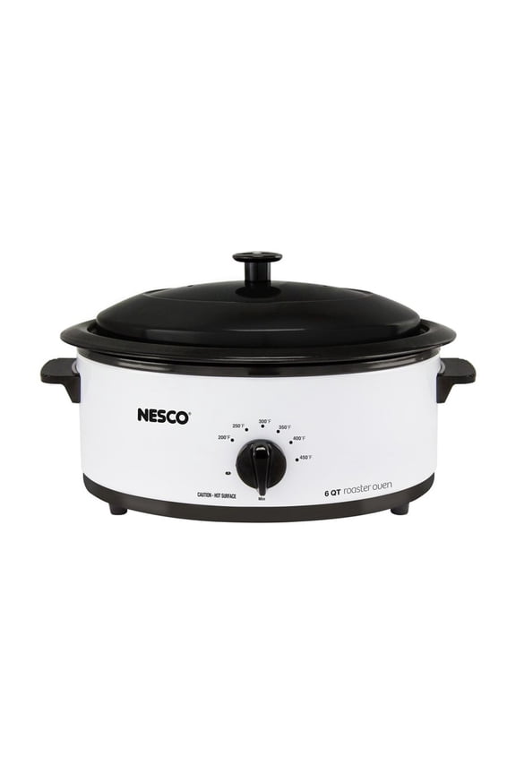 6 Qt. Ivory Roaster with Porcelain Coated Cook Well, 4816-14