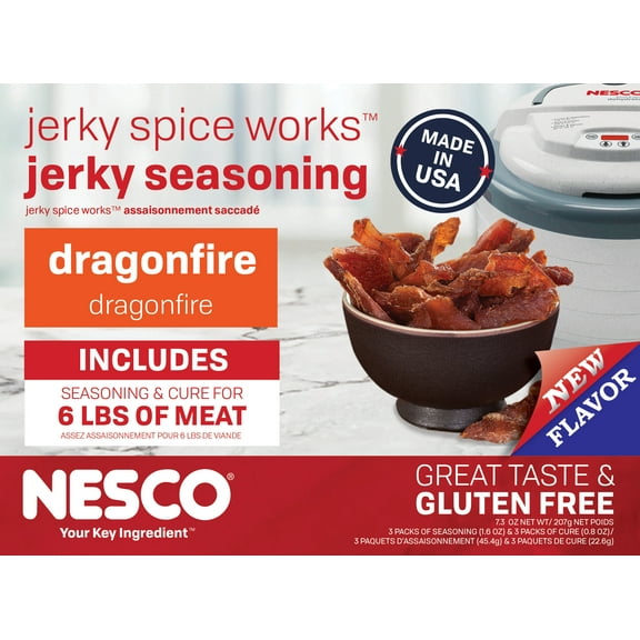 NESCO BJDF-6 Dragonfire Jerky Seasoning, 3 Pack