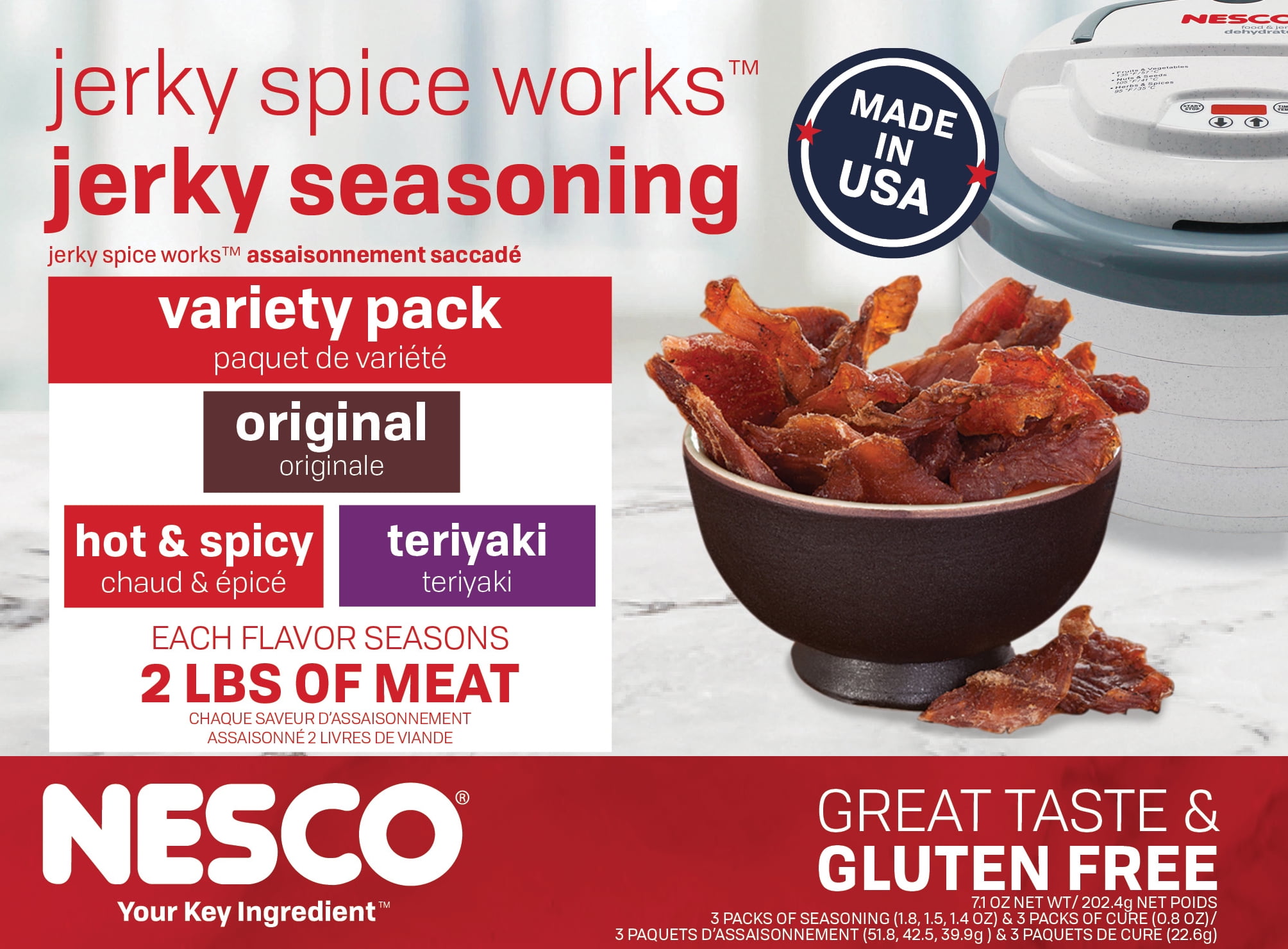 NESCO® Beef Jerky Seasoning Mix & Cure Spices Variety Pack, 3 Pack