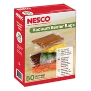 NESCO Quart Vacuum Sealer Bags (9" x 12"), 50-Count BPA-Free Vacuum Seal Bags for Freezer Storage and Sous Vide, Works With Nesco and FoodSaver Vacuum Sealer Machines