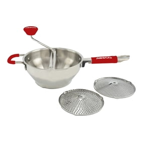 NESCO 32 oz Stainless Steel Food Mill, Multi-Use Canning Supplies for Purees and Sauces, Grinder for Canning Tomato Sauce, Jam, and Homemade Baby Food