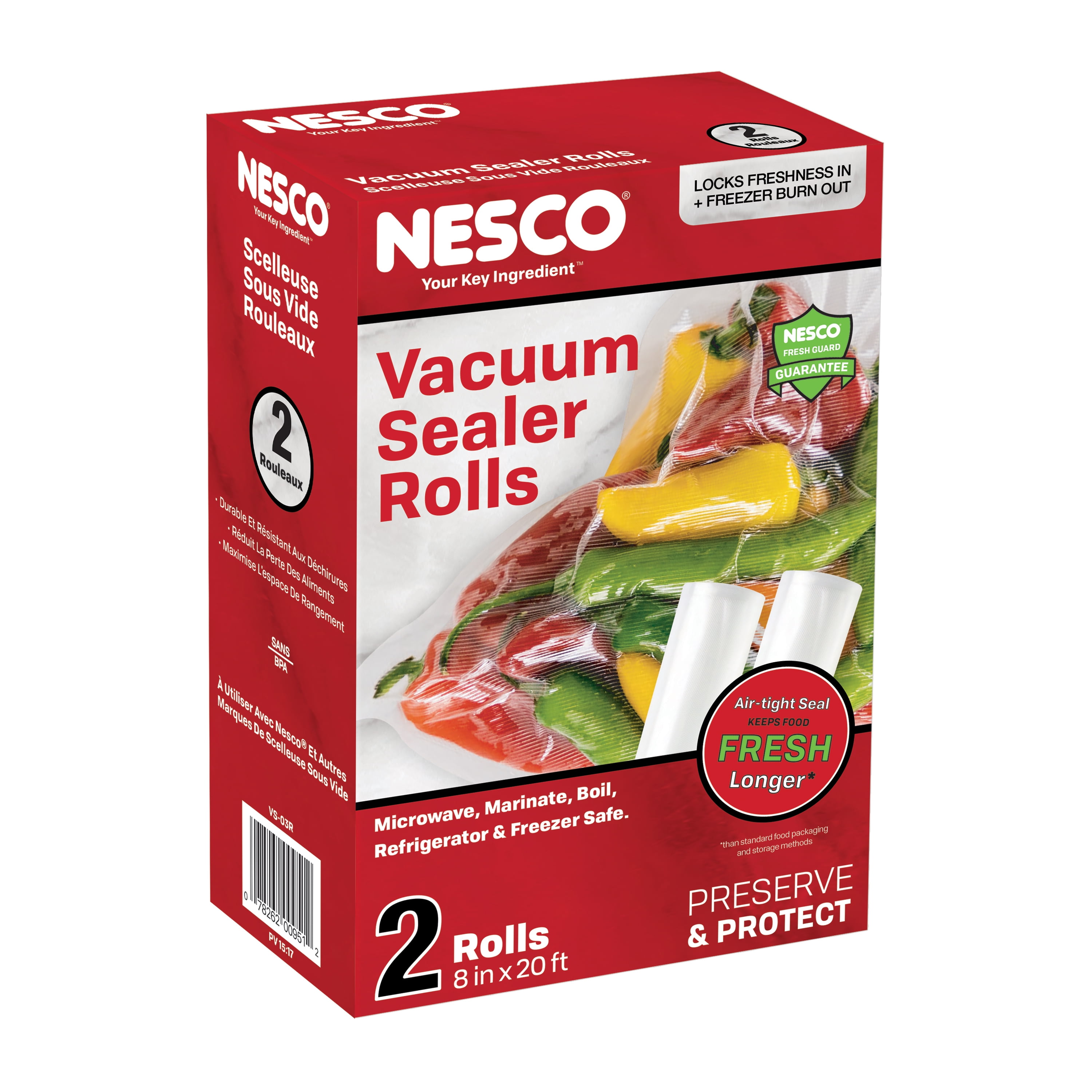 NESCO VS-04R Two 11 x 20' Vacuum Sealer Rolls for Custom-sized Vacuum  Sealer Bags Compatible with Nesco vacuum sealers and other brands - Yahoo  Shopping