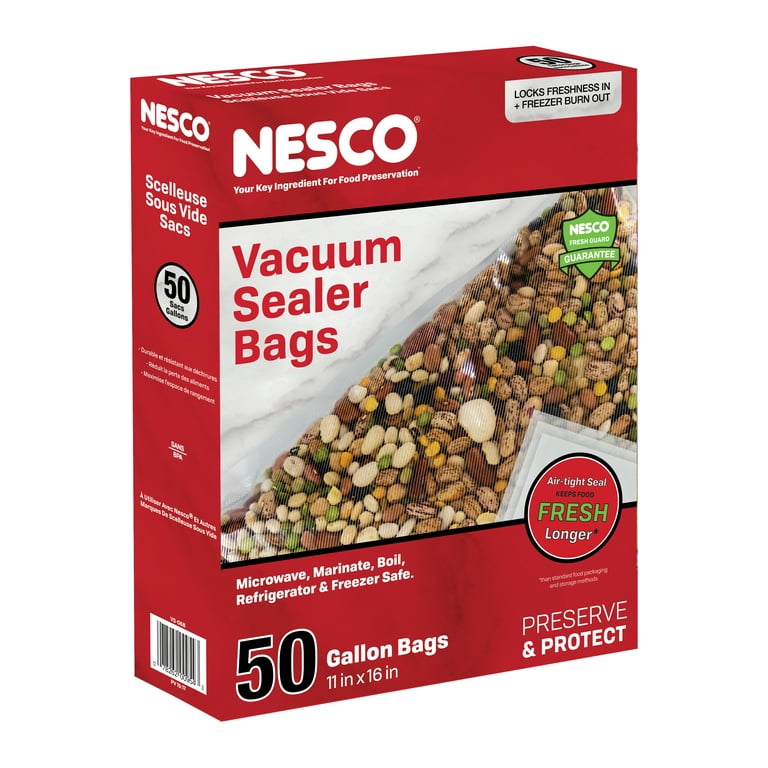 50 Vacuum Sealer Zipper Pint Sized Bags (6 x 10') | NESCO