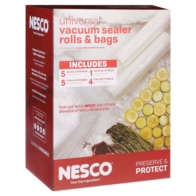NESCO® VS07V Vacuum Sealer Bag Variety Pack, Bag/Roll Combo Plastic