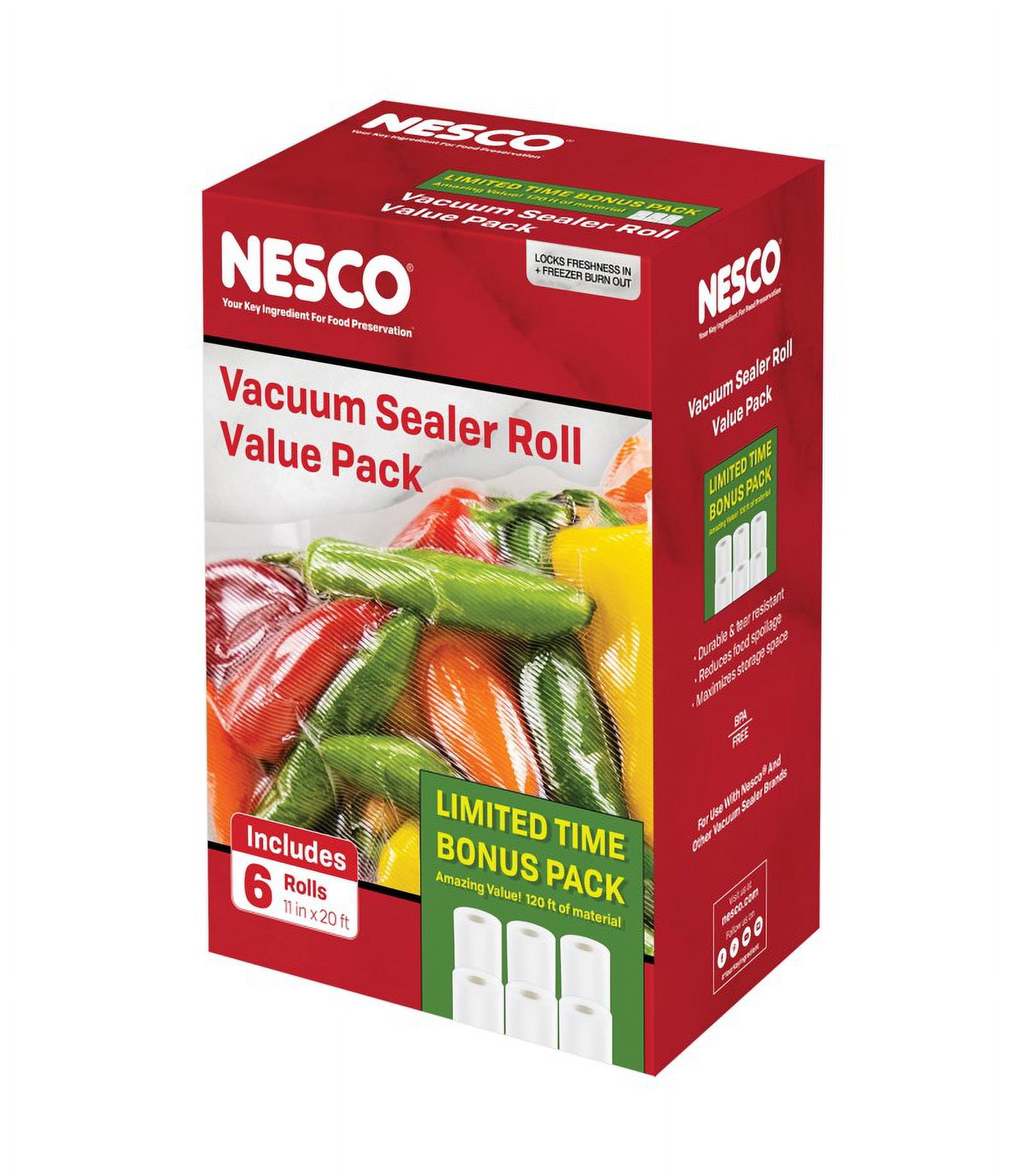 Nesco 110W Vacuum Sealer with 11 x 16 & 8 x12 Bags 