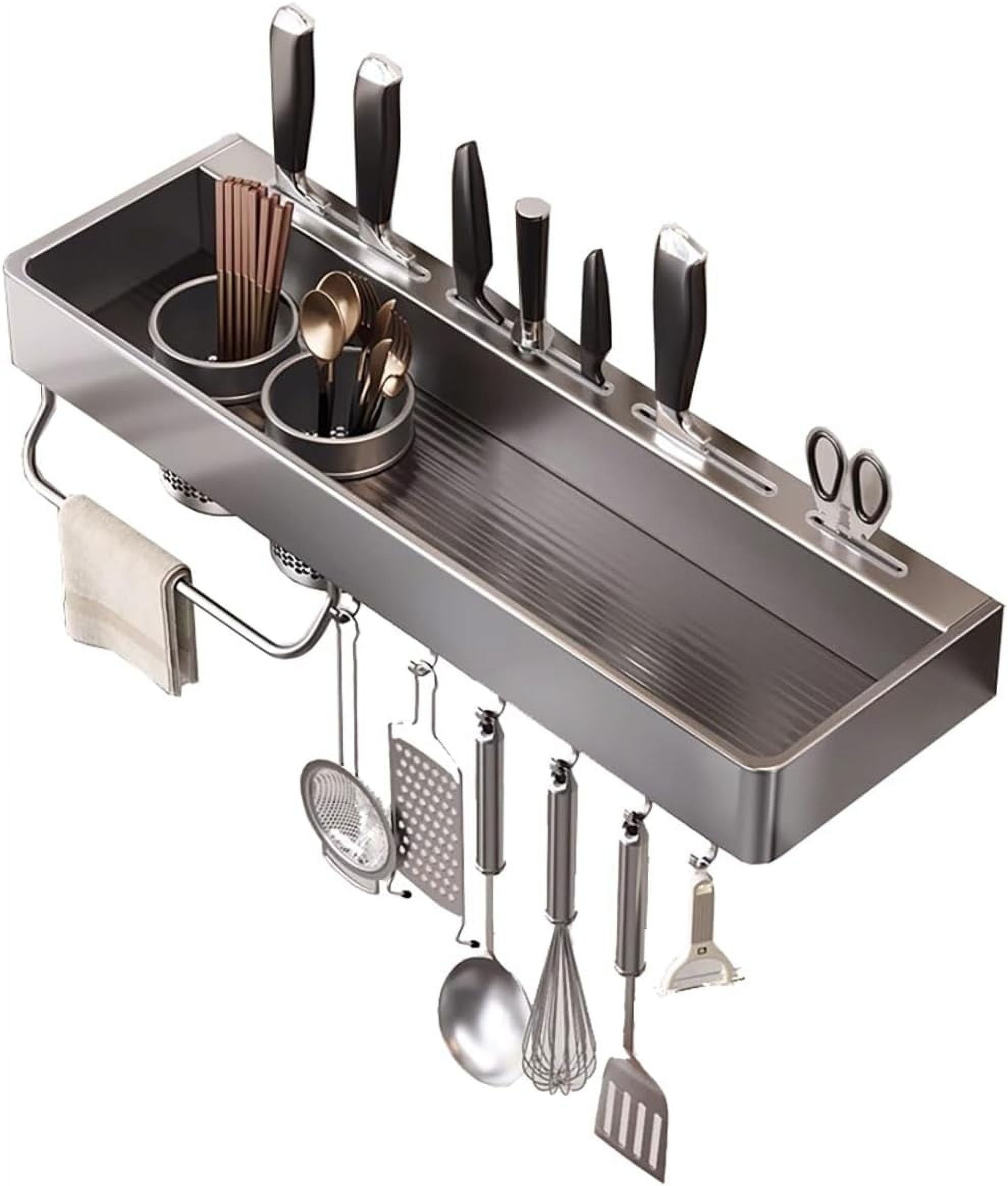 NESLIN Spice Rack,Wall Mount Spice Rack Over Stove,Hanging Spice Organizer Shelf, Stainless Steel Spice Rack for Kitchen Storage and Organization,30CM - Walmart.com