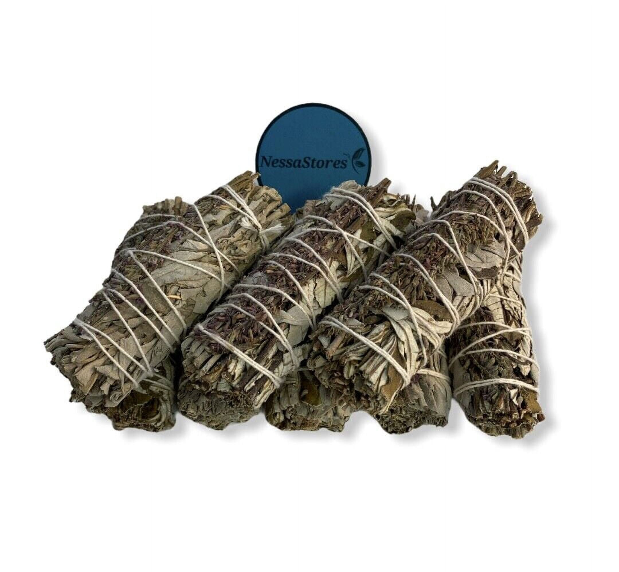 NESSASTORES Yerba Santa + Mugwort Smudge Incense – 4 Inch Bundles, Pack Of 20