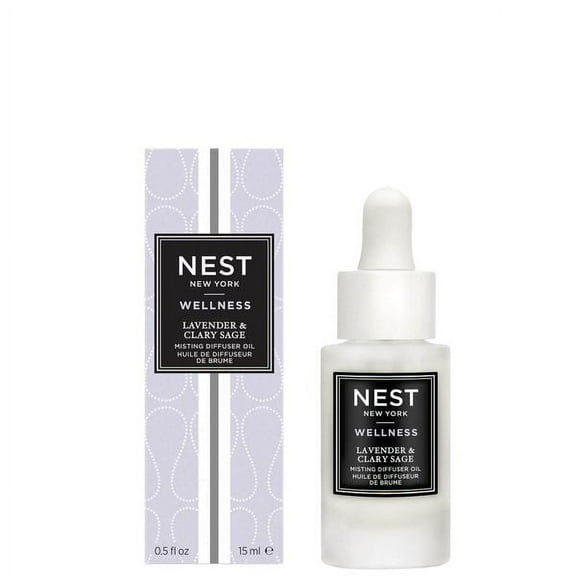 NEST Fragrances Wellness Lavender & Clary Sage Diffuser Oil Drops, 0.5 Fluid Ounces