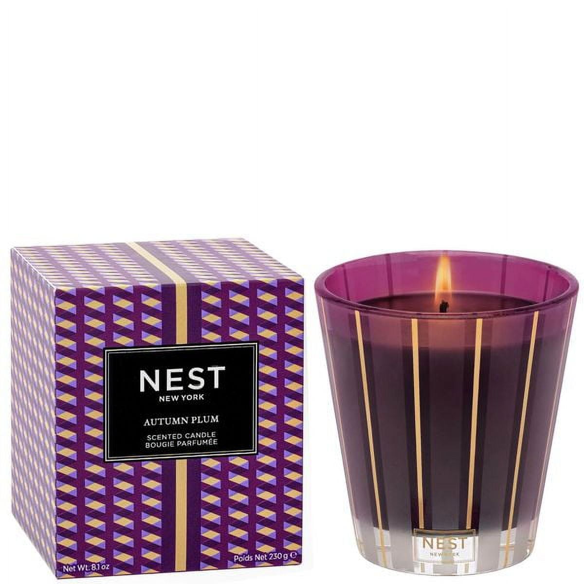 Autumn Plum 8.1 oz Scented Candle with Gold Accents