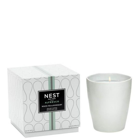 NEST New York White Tea & Rosemary Alfresco Scented Deluxe, Long-Lasting Candle for Home, 16 Oz