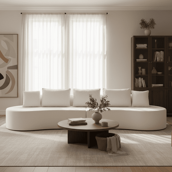 NESTIA 138.6" Modern Curved Modular Sectional Sofa, Compressed Sponge, 2-Piece