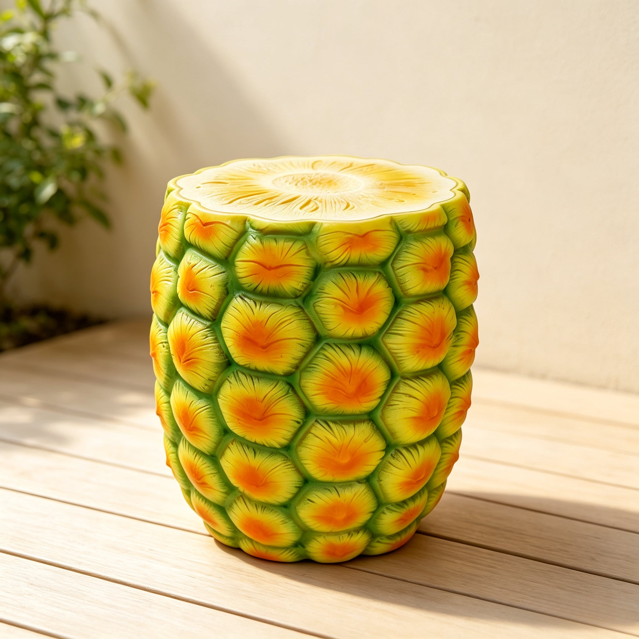 Stool 8 Inch NESTIA 14 Inch Oversized Pineapple Shaped Resin Stool, Side Table ...