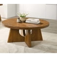 NESTIA Modern Coffee Table with Pedestal Cross Base and Round Top ...