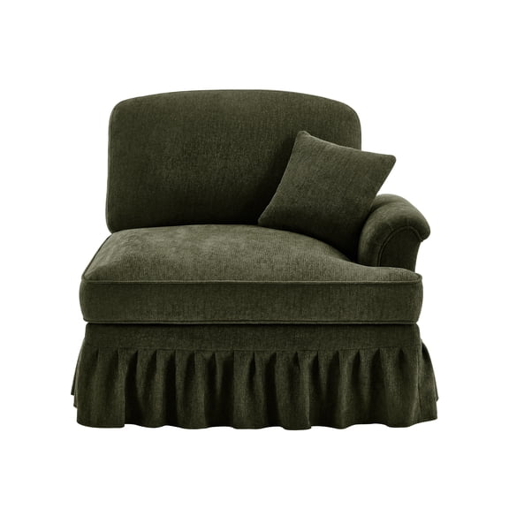 NESTIA RSF Chenille Sofa with 1 Pillow, Green