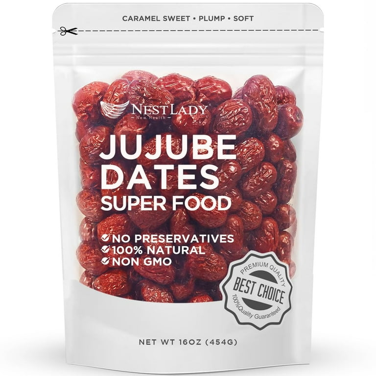 NESTLADY Jujube Dates, Sweet and Chewy Superfood Snack, 454g
