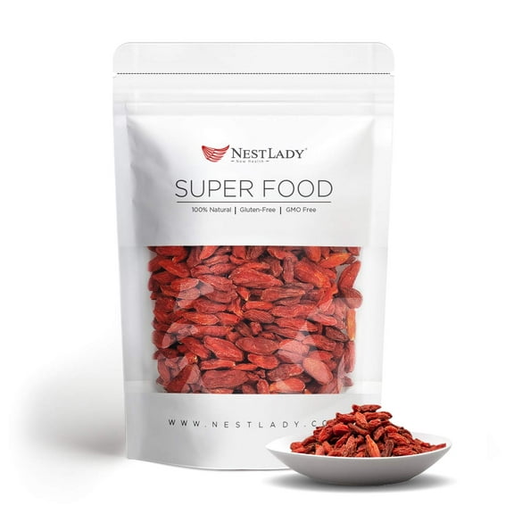NESTLADY 红枸杞 Raw & Dried Goji Berries - (150g) - Natural Superfood - Extra Large, Non GMO Berries by Nutrient Elements