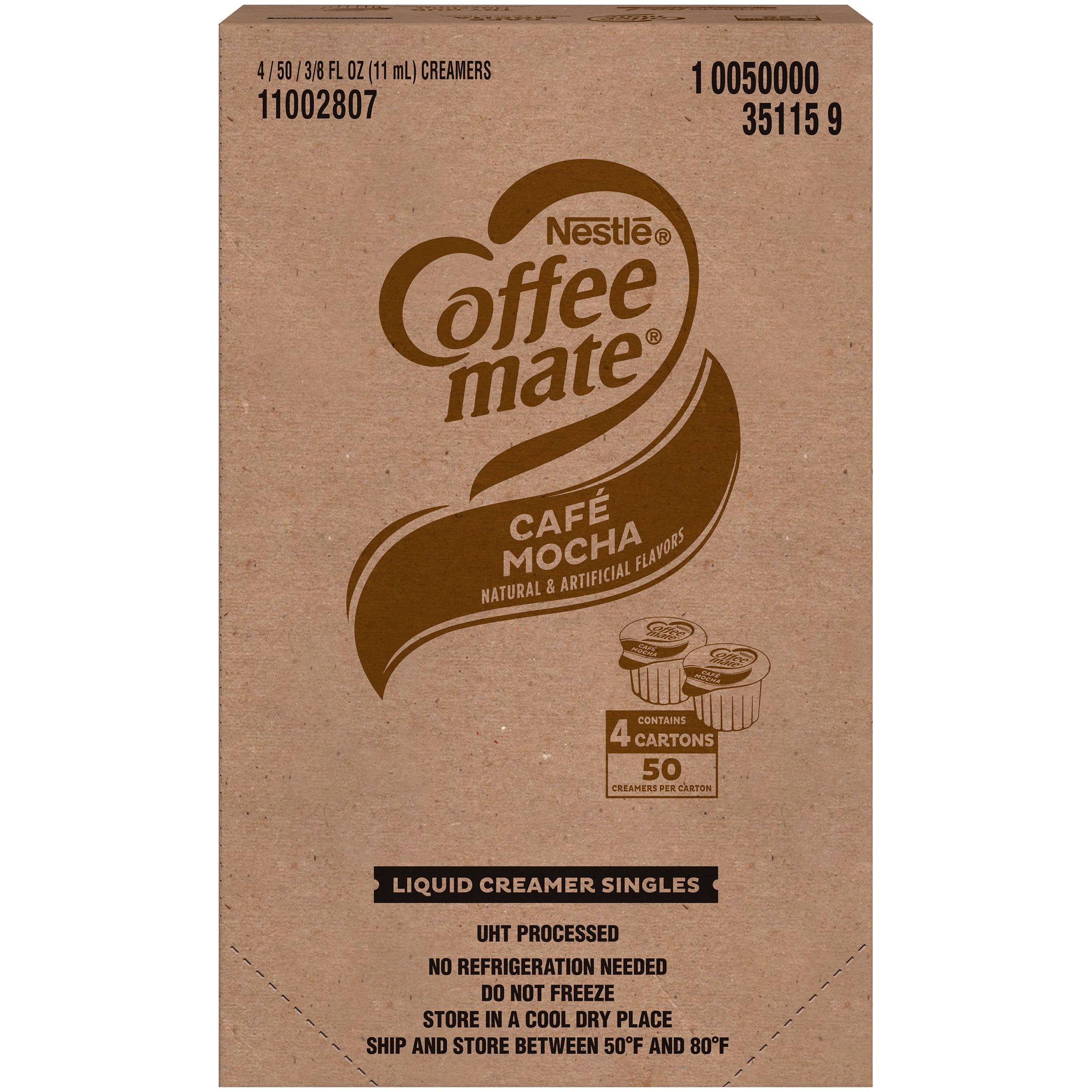 Liquid Coffee Creamer, Salted Caramel Chocolate, 0.38 oz Mini Cups, 50/Box  - Office Express Office Products