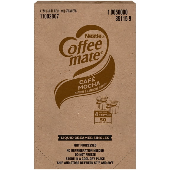 NESTLE Coffee mate Coffee Creamer Café Mocha Flavor, Liquid Creamer Singles, 0.375 fl. oz., 200 Count