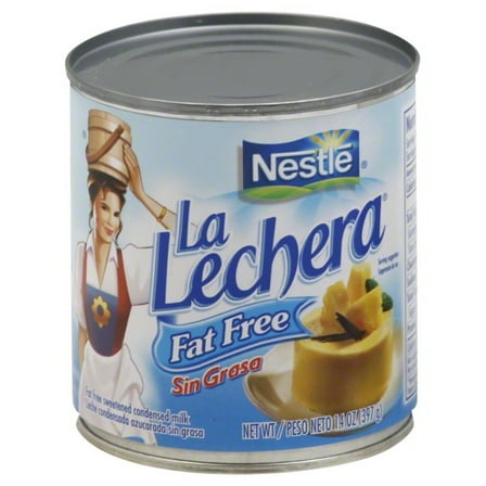 (3 pack) Nestle La Lechera Non Fat Sweetened Fat Free Condensed Milk for Valentine's Day Baking, 14 oz Can