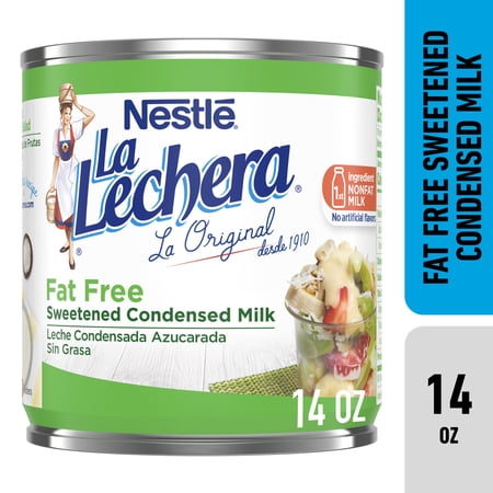 Nestle La Lechera Non Fat Sweetened Fat Free Condensed Milk for Valentine's Day Baking, 14 oz Can