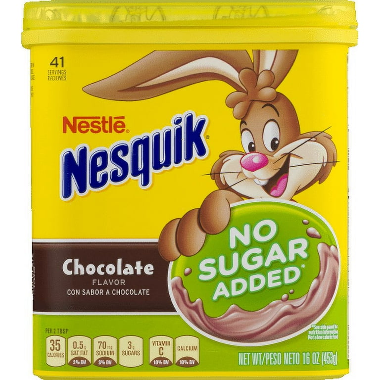 NESTLE NESQUIK No Sugar Added Chocolate Flavored Powder (Pack of 32) 