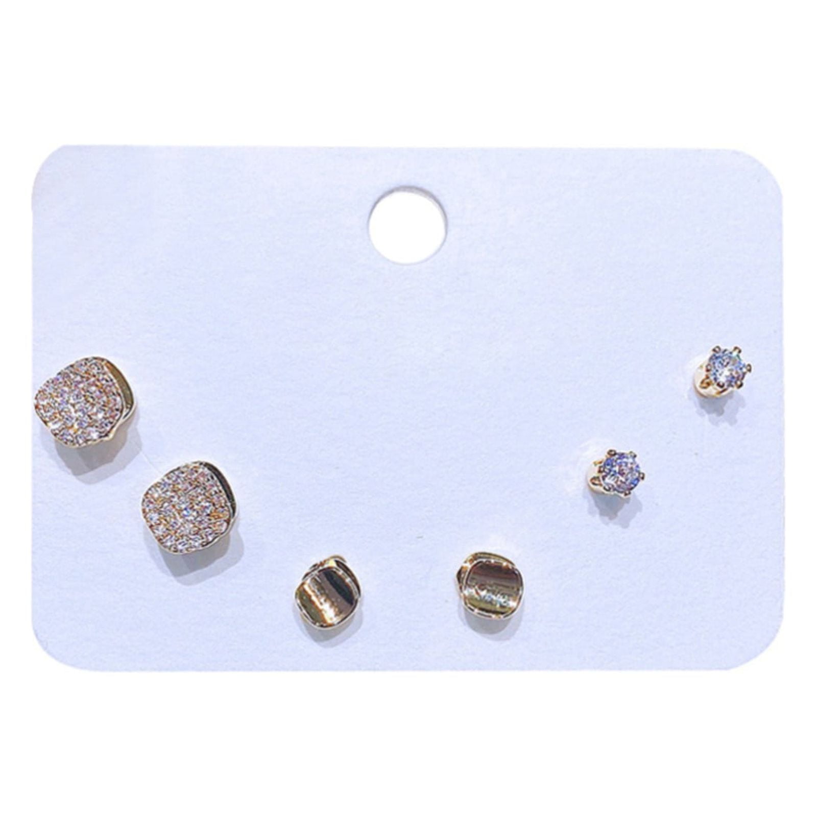 NESWOIZI Earring Set 6pcs Small Square Ear Stud Set Fashion Gold Plated