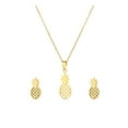 NESWOIZI Hollow Pineapple Necklace Earr Set Stainless Steel Fruit