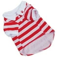 NESWOIZI New Cute Dog Puppy T Shirt Clothes Lapel Stripe Cotton Pet