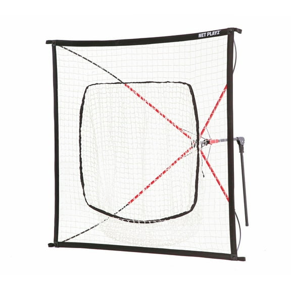 NET PLAYZ Baseball & Softball Practice Hitting Net, Instant Portable, 5FT x 5FT, Pitching, Batting, Fielding, Quick Set-Up, Fold up, Training Equipment. Carry Bag Included