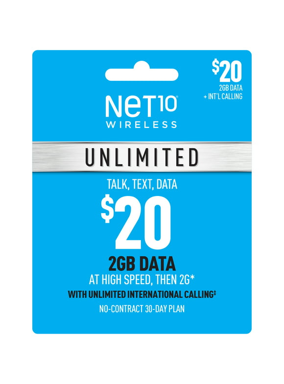 NET10 Wireless $20 Unlimited 30-Day Plan Direct Top Up