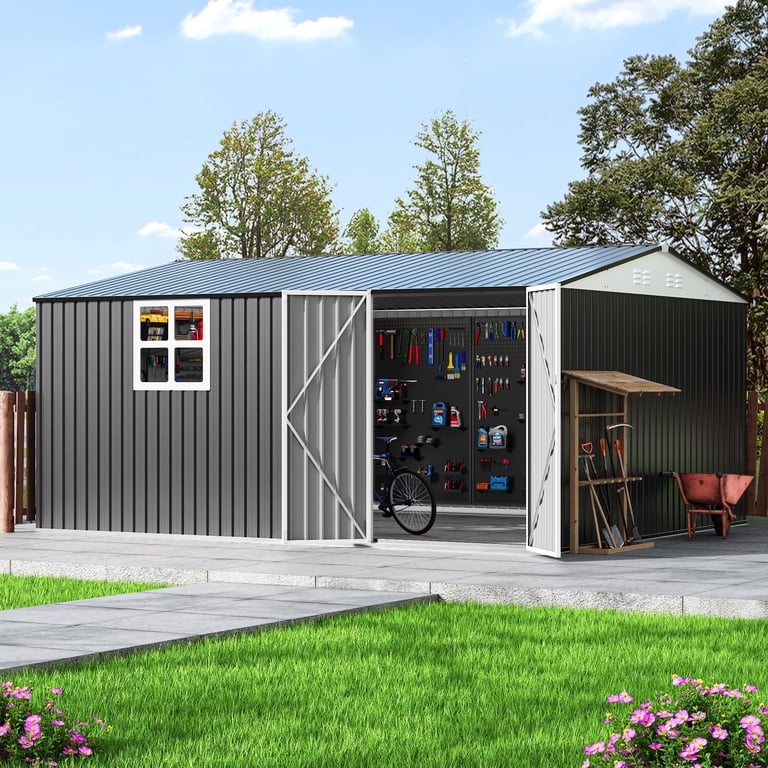 ネオスタイル AIR0.6g 14枚セット NETAJE 12'x14' Outdoor Metal Storage Garden Shed with Window