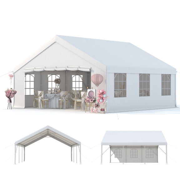 NETAJE 20'x20' Party Tent Heavy Duty, Waterproof Outdoor Canopy Tents for Party Events