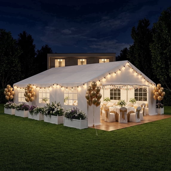 NETAJE 20'x20' Party Tent Heavy Duty, Waterproof Outdoor Canopy Tents for Outside Wedding