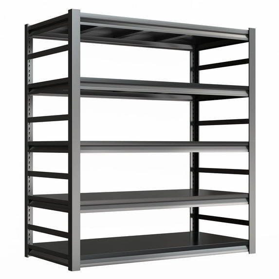 NETAJE 5-Tier Heavy Duty Shelving, 2500LBS Steel Storage Shelves Adjustable Garage Storage Industrial Shelf, 72" H x 24"D x 48"W, Black