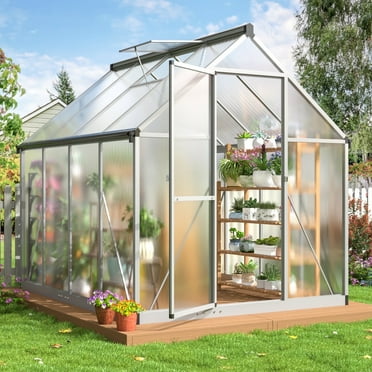 EASYHAWK 8x16 FT Greenhouse for Outdoors, Polycarbonate Green House