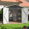 thumbnail image 1 of NETAJE 7.4'x7.4' Outdoor Metal Storage Shed with Updated Frame Structure and Lockable Doors for Backyard Garden Patio Lawn, 1 of 7